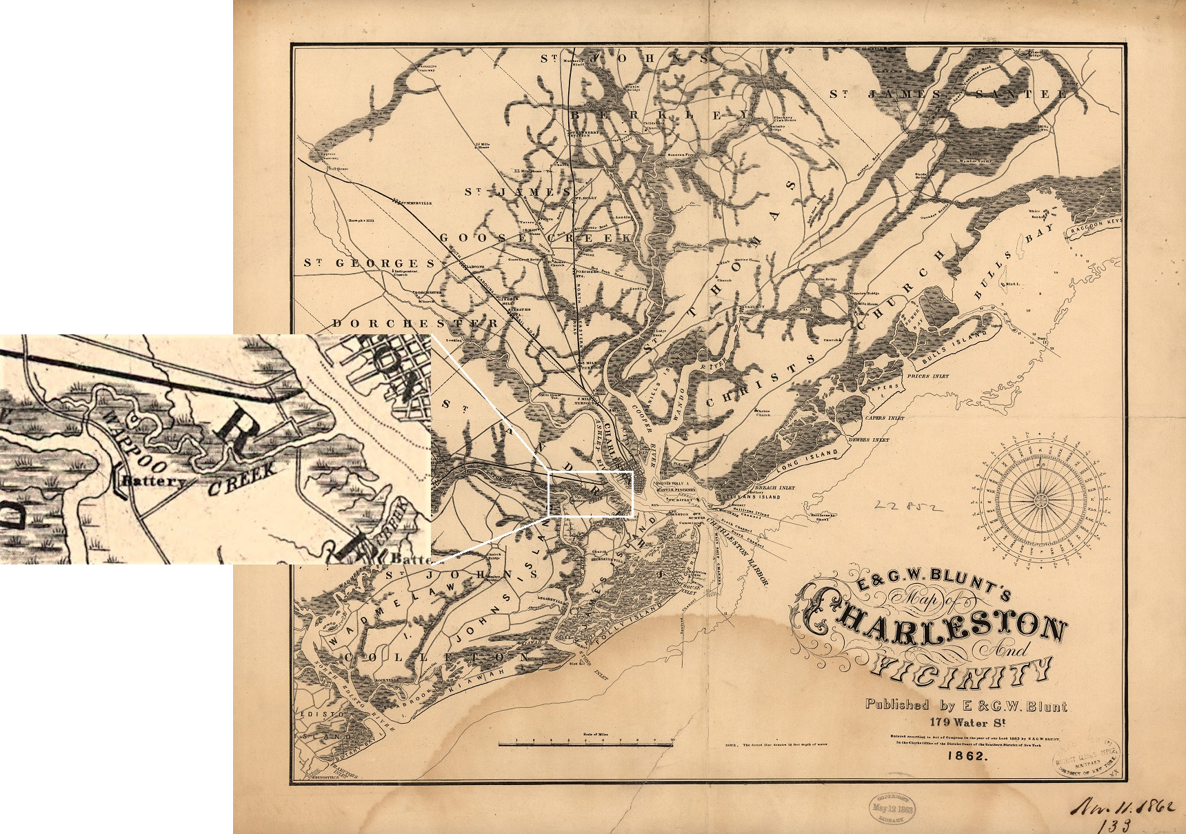 E. & G. W. Blunt's map of Charleston and vicinity